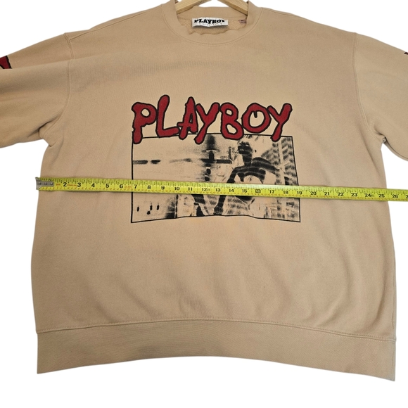 Playboy by PacSun Logo Sweatshirt, Tan Long Sleeve, Size XL, Pre-owned-Excellent - Picture 12 of 12